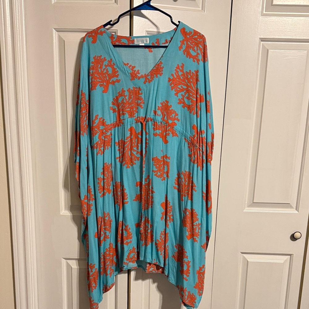 Escada Blue and Orange Swim Coverup